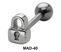 Lock S316L Tongue Piercing MAD-40